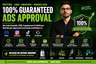 fix and run peptide ads, cbd ads, smoke ads, peptide campaign approval