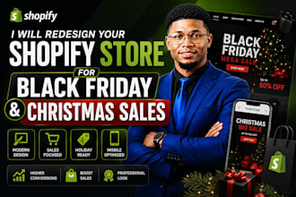 design or redesign your shopify store for black friday and christmas sales