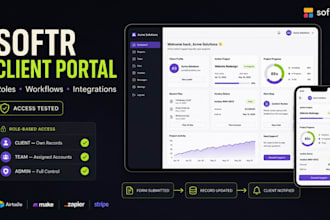 build softr client portal with tested permissions and automation