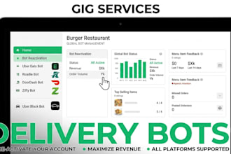 reactivate uber eats bot, roadie bot, doordash bot, zifty bot, uber black bot