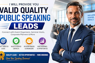 provide public speaking leads and conference speaking