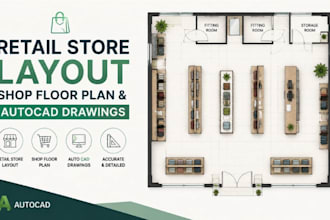 design retail store layout shop floor plan autocad drawings