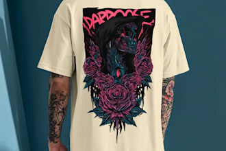 create monoline art logo t shirt and merchandise