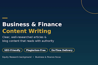 write clear, well researched business and finance content