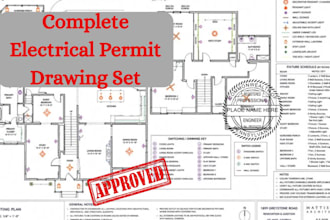 create electrical permit drawings and nec load calculations for city approval