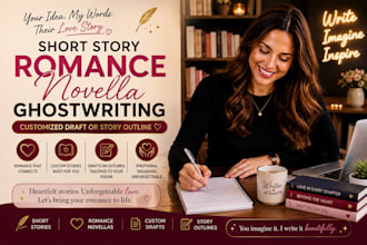 do short story romance novella ghostwriting, customized draft or story outline