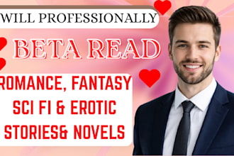 beta read your romance fantasy scifi and erotic stories novels