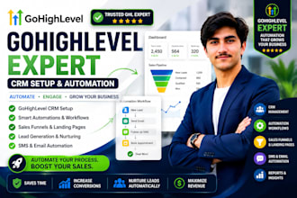 set up gohighlevel CRM, workflows, and automation