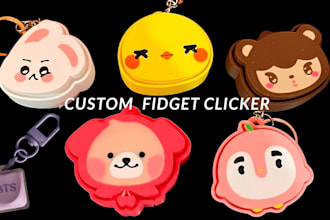 design custom 3d fidget clicker toy, keychain stl 3mf for 3d printing in 24 hrs