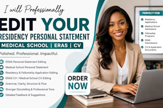 professionally edit your residency personal statement medical school eras cv