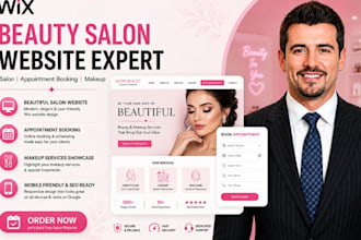 design wix beauty salon website with appointment booking and makeup website