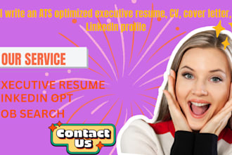 write an ats optimized executive resume CV cover letter linkedin opt