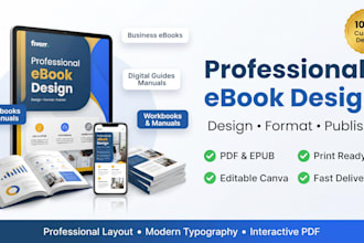 design and format a professional ebook, guide, or digital book, lead magnet