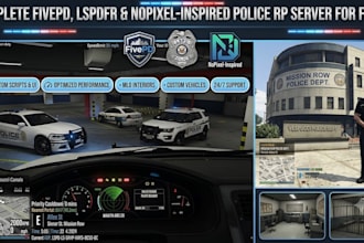 develop fivepd, lspdfr and nopixel inspired police rp server for fivem