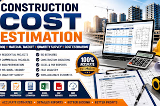 do building cost estimation, boq, and material takeoff