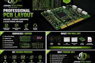 pcb layout and gerber files for arcade, gaming hardware and electronic device