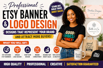 design etsy shop banner, logo, and branding