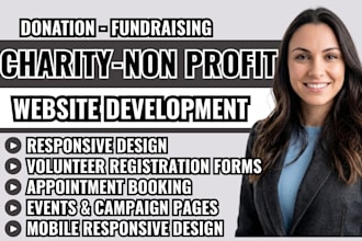 charity website, nonprofit website, fundraising website, donation website, ngo