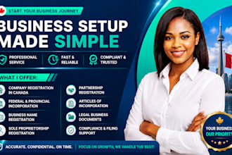 handle company registration in canada, business registration and legal documents
