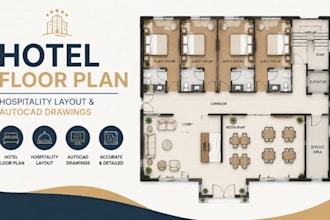 design hotel floor plan hospitality layout autocad drawings