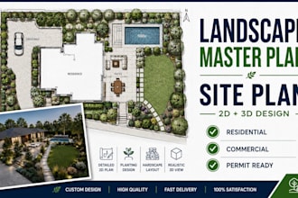 create professional landscape master plan and site plan