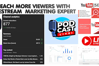 professional promotes your youtube livestream for more real viewers