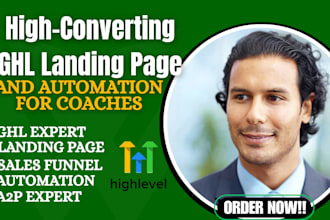build your gohighlevel sales funnel, landing page and automation for coaches