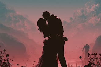 do design creative romantic book or ebook cover