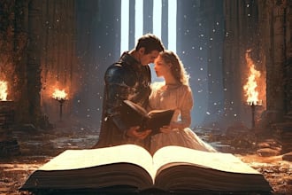 create design dreamy romantic book cover with soft