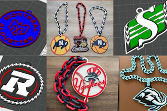 design custom 3d jewelry cuban hype chain logo pendant sport chain pendant model