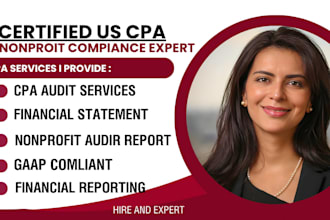 prepare certified audit report and review for 501c3 nonprofit as CPA