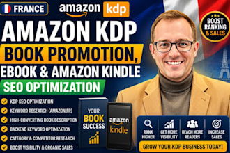 france amazon KDP book promotion, ebook and amazon kindle book SEO optimization