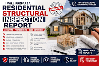 prepare residential structural inspection report for permit and insurance