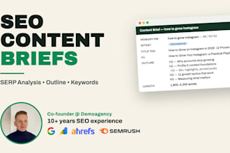 create an SEO content brief and article outline