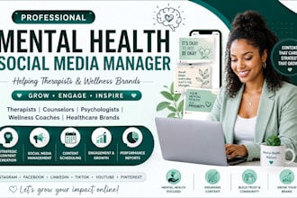be your mental health social media manager for therapy and wellness