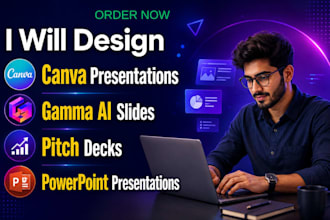 create stunning canva, gamma ai and powerpoint presentations
