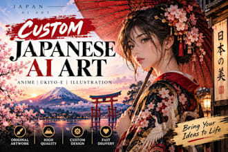 create custom japanese anime and ukiyo e ai art for you