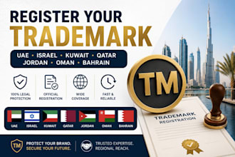 register your trademark in uae, iarael, kuwait, qatar, jordan, oman, bahrain