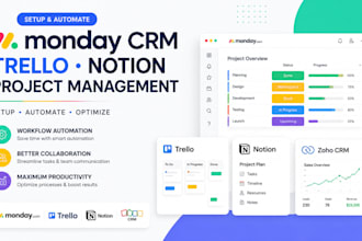 setup and automate monday crm trello notion project management monday com zoho