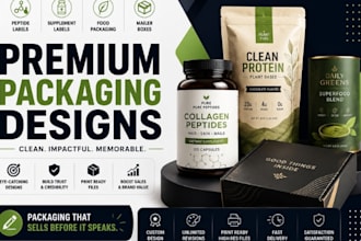 do peptide label design supplement label design food packaging design mailer box