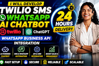 develop twilio SMS whatsapp ai chatbot chatgpt whatsapp business API integration