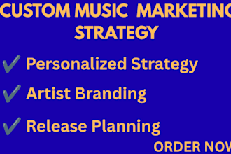 create a custom music marketing strategy to grow your artist brand and release