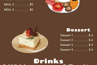 create custom menus and designs for your business