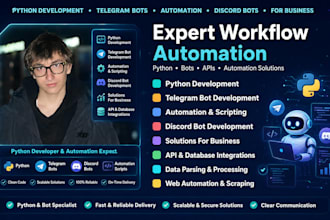 build telegram bot, discord bot and browser automation