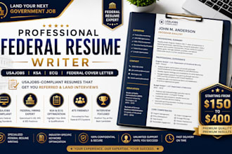 write a professional usajobs federal resume for government jobs