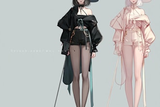 design professional anime character sheets