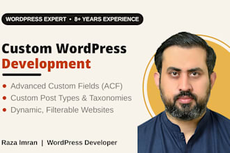 develop wordpress website with acf custom post types and taxonomies