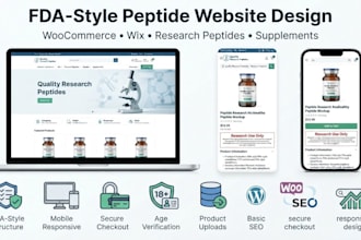 build fda complaint peptide website, wix or woocommerce peptide store design