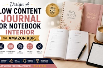 design a low content journal or notebook interior for amazon kdp