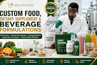 develop custom food dietary supplement and beverage
